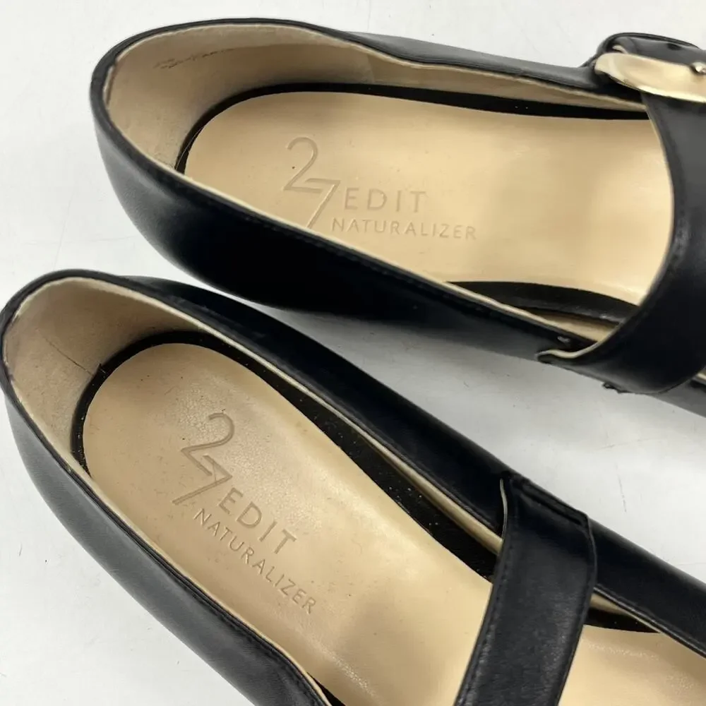 27 Edit Naturalizer Womens Carter Mary Jane Flats Sz6.5 M Black Leather Buckle